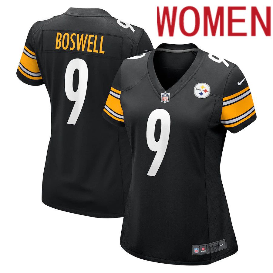 Women Pittsburgh Steelers 9 Chris Boswell Nike Black Game NFL Jersey